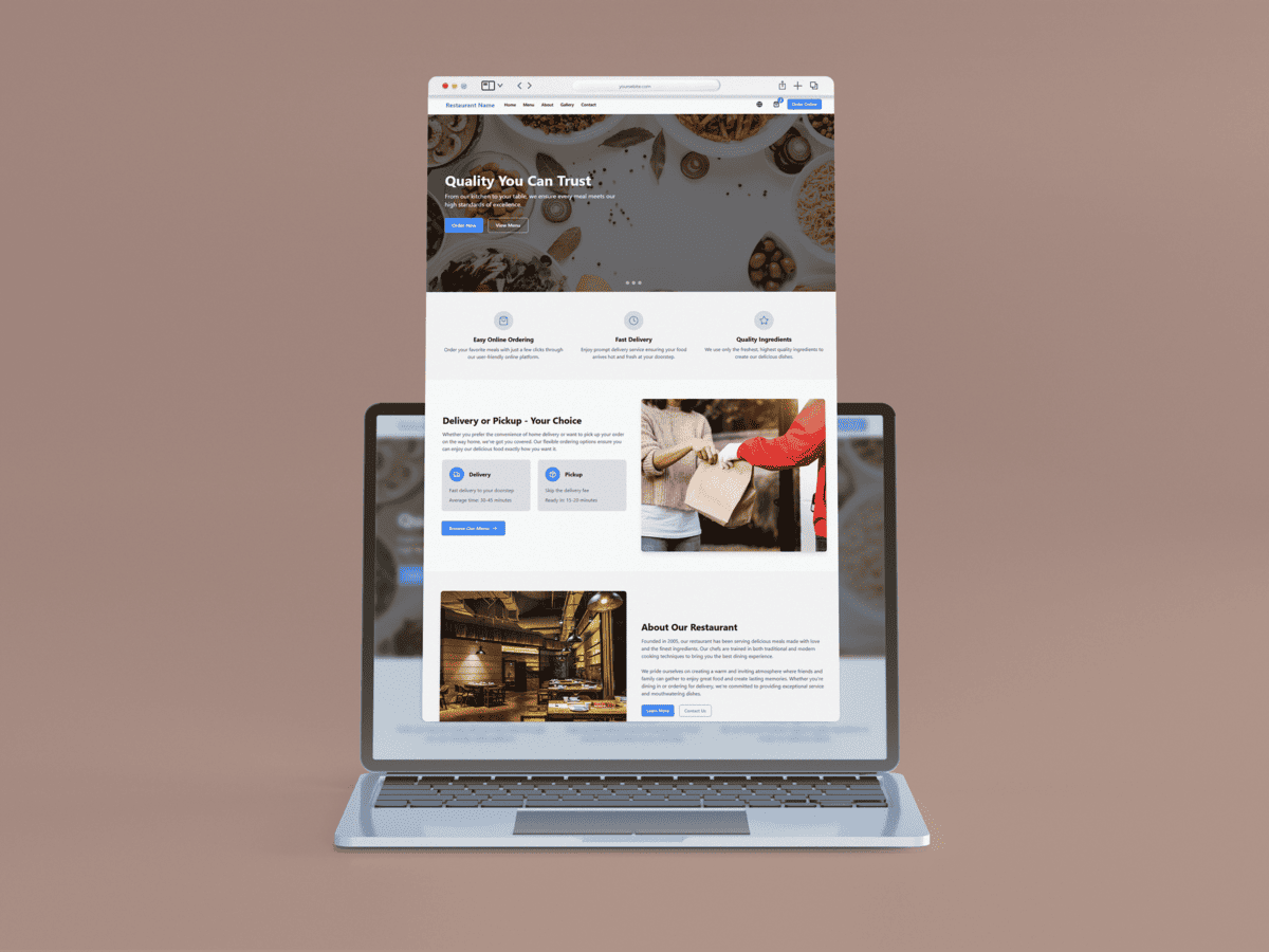 Mobile Bestellansicht